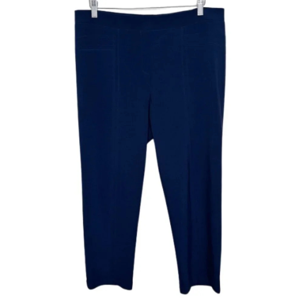 Frank Lyman Womens 16 Pull On Stretch Jersey Capri Navy Color